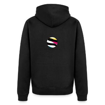 Cold water surfing denmark - Unisex Premium Bio Zip Hoodie - Schwarz - Hinten - Nico (187cm)