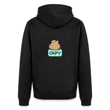 Hat Capybara - Veste à capuche bio Premium Unisexe - noir - Dos - Nico (187cm)