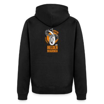 Bariton Musiker Musikverein - Baritonist Geschenk - Unisex Premium Bio Zip Hoodie - Schwarz - Hinten - Nico (187cm)
