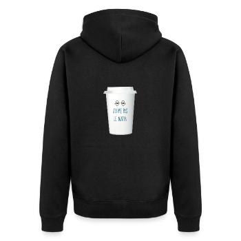 J’aime pas le matin. Yeux fatigués - Veste à capuche bio Premium Unisexe - noir - Dos - Nico (187cm)