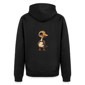 Gans Halloween Comic Lustig - Unisex Premium Bio Zip Hoodie - Schwarz - Hinten - Nico (187cm)