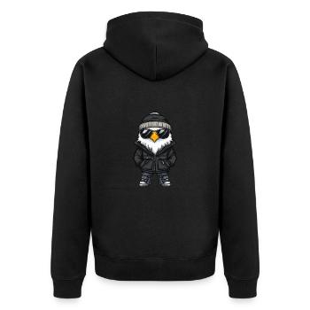 Eagle Cool Comic - Unisex Premium Organic Zip Hoodie - black - Back - Nico (187cm)