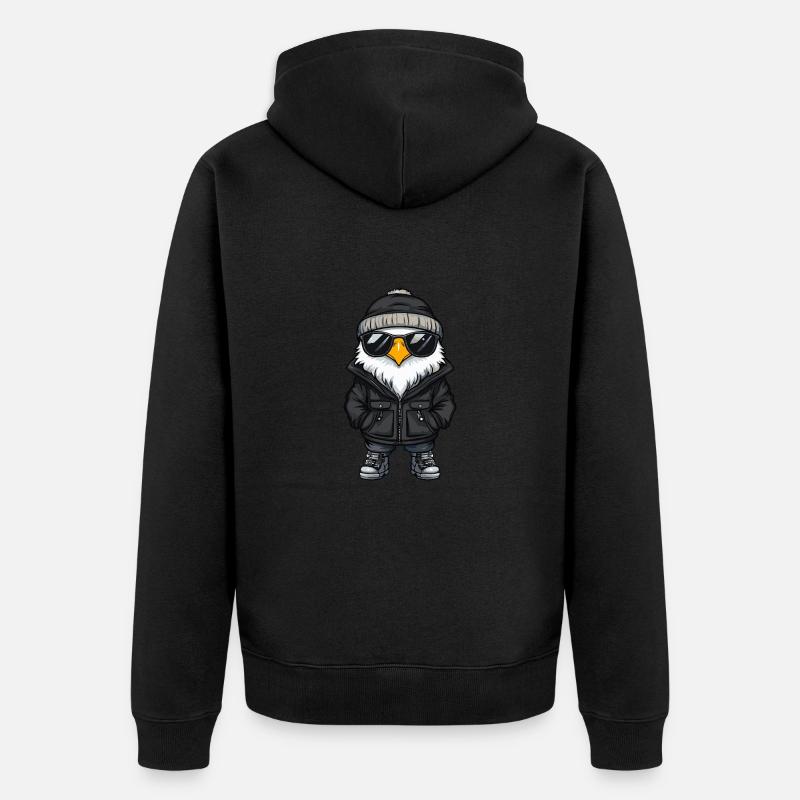 Adler Cool Comic - Unisex Premium Bio Zip Hoodie - Schwarz