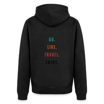 Voyager - Veste à capuche bio Premium Unisexe - noir - Dos - Nico (187cm)