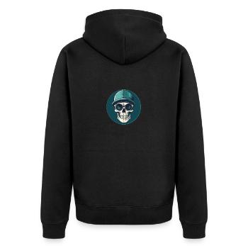 Skull with sunglasses, skull, skeleton - Unisex Premium Organic Zip Hoodie - black - Back - Nico (187cm)