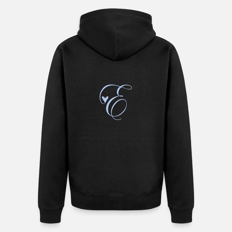 Monogramme E Cœur Vigne - Veste à capuche bio Premium Unisexe - noir