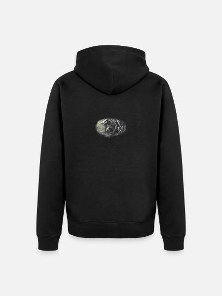 Pandaskelett - Unisex Premium Bio Zip Hoodie - Schwarz