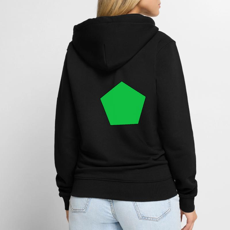 Pentagone vert forme simple idée cadeau math Veste à capuche bio Premium Unisexe