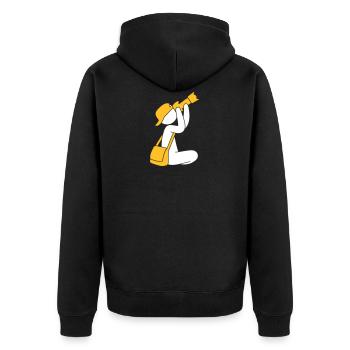 Photographe avec appareil photo - Veste à capuche bio Premium Unisexe - noir - Dos - Nico (187cm)