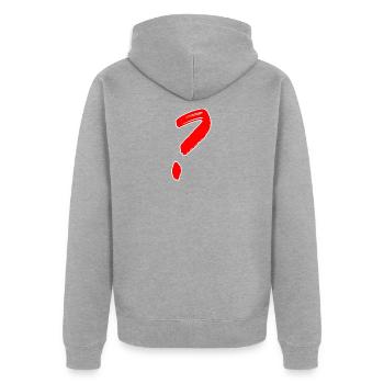 point d'interrogation - Veste à capuche bio Premium Unisexe - gris chiné - Dos - Nico (187cm)