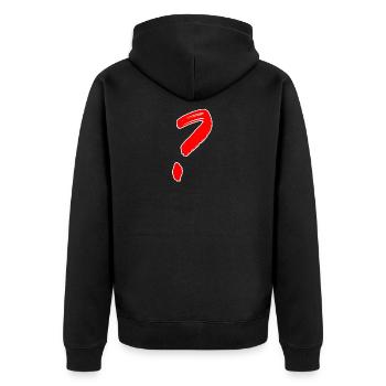 Question mark - Unisex Premium Organic Zip Hoodie - black - Back - Nico (187cm)
