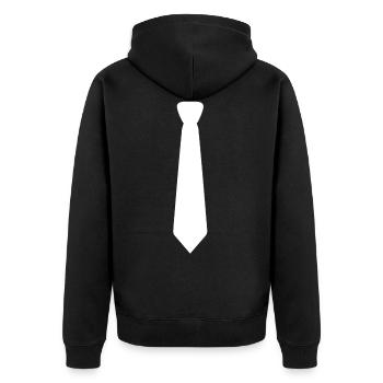 Krawatte - Unisex Premium Bio Zip Hoodie - Schwarz - Hinten - Nico (187cm)