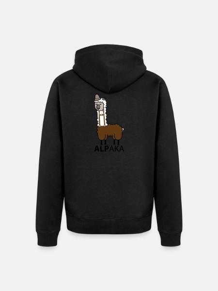 alpaca - Unisex Premium Organic Zip Hoodie - 