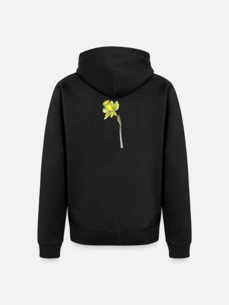daffodil - Unisex Premium Organic Zip Hoodie - black
