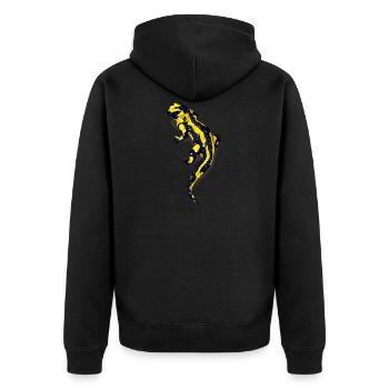 Salamander night - Unisex Premium Organic Zip Hoodie - black - Back - Nico (187cm)