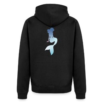 Meerjungfrau - Unisex Premium Bio Zip Hoodie - Schwarz - Hinten - Nico (187cm)