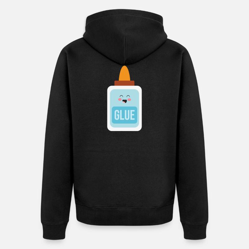 glue - Unisex Premium Bio Zip Hoodie - Schwarz