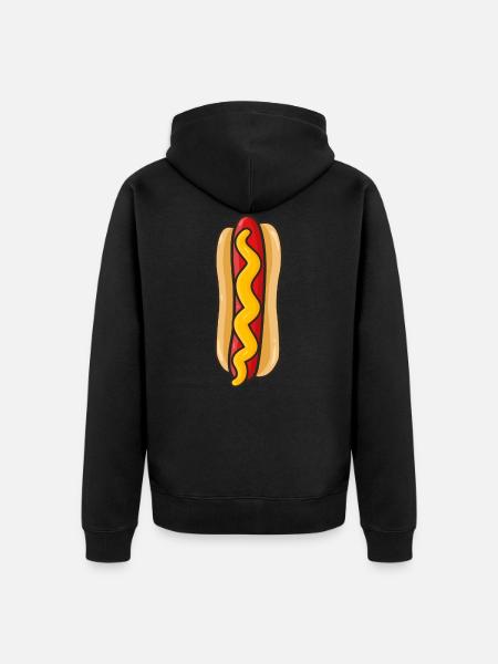 Hot dog - Unisex Premium Organic Zip Hoodie - black