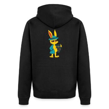 Lustige Oster Motive osterhase ostereier - Unisex Premium Bio Zip Hoodie - Schwarz - Hinten - Nico (187cm)