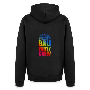 Dicton de l’équipe de la fête de Bali - Veste à capuche bio Premium Unisexe - noir - Dos - Nico (187cm)