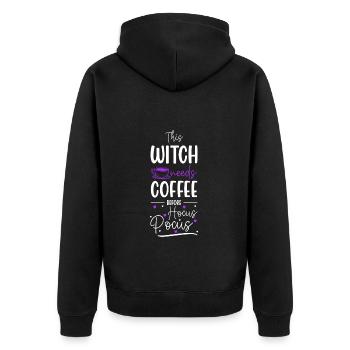Witch's broom Wicca Magic Walpurgis Night - Unisex Premium Organic Zip Hoodie - black - Back - Nico (187cm)