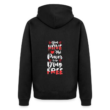 Entzug Nüchtern Abhängigkeit Nikotin - Unisex Premium Bio Zip Hoodie - Schwarz - Hinten - Nico (187cm)