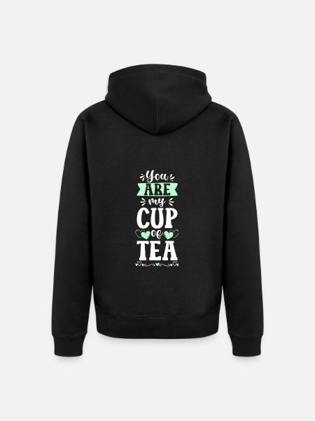 Tea Cup Green Tea Teas - Unisex Premium Organic Zip Hoodie - black