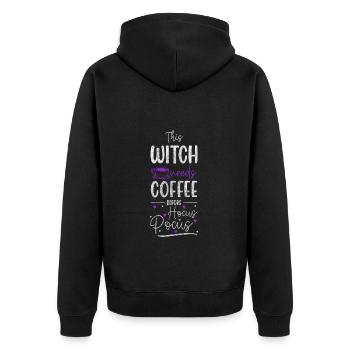 Witch Spell Monsters - Unisex Premium Organic Zip Hoodie - black - Back - Nico (187cm)