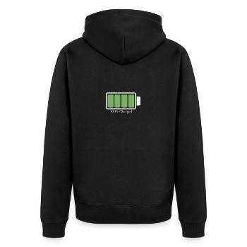 Charged battery - Unisex Premium Organic Zip Hoodie - black - Back - Nico (187cm)