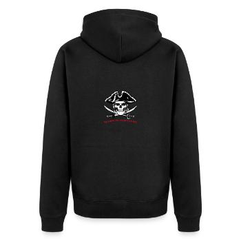 Pirate Skull 07 2024 Artboard 3 - Unisex Premium Organic Zip Hoodie - black - Back - Nico (187cm)