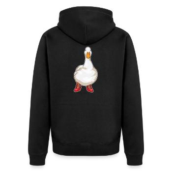 Ente Stöckelschuhe - Unisex Premium Bio Zip Hoodie - Schwarz - Hinten - Nico (187cm)