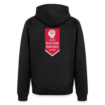 Rendre le racisme répréhensible - Veste à capuche bio Premium Unisexe - noir - Dos - Nico (187cm)