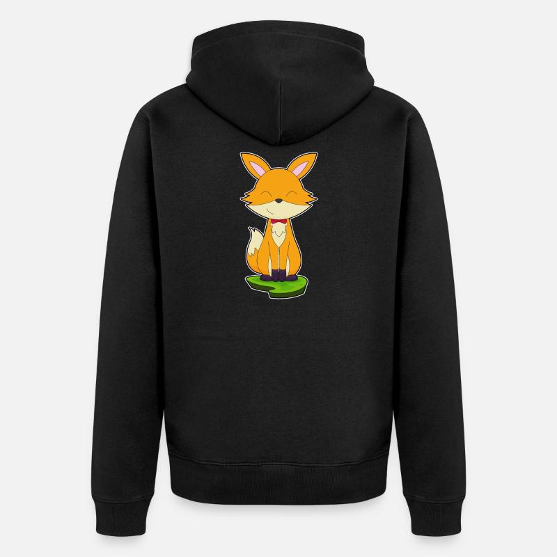 Fuchs Gentleman Fliege - Unisex Premium Bio Zip Hoodie - Schwarz