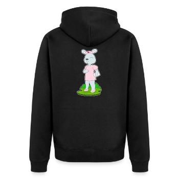 Hase Krankenschwester - Unisex Premium Bio Zip Hoodie - Schwarz - Hinten - Nico (187cm)