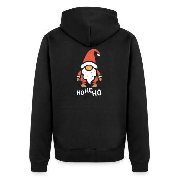 Funny Christmas Gnome Ho Ho Ho - Unisex Premium Organic Zip Hoodie - black - Back - Nico (187cm)