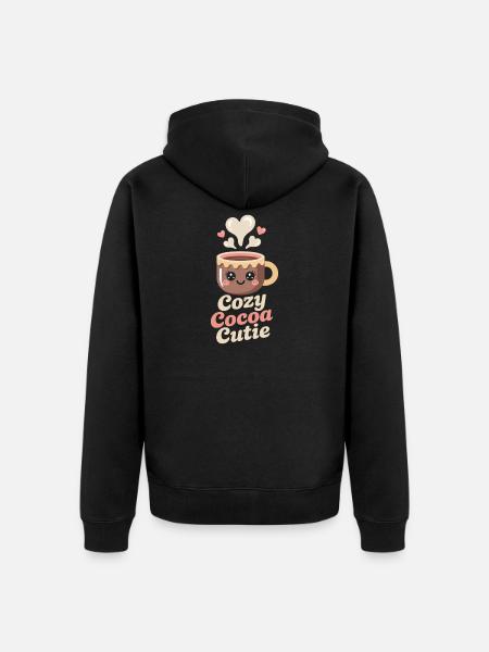 Kakao - Cozy Cocoa Cutie - Unisex Premium Bio Zip Hoodie - Schwarz