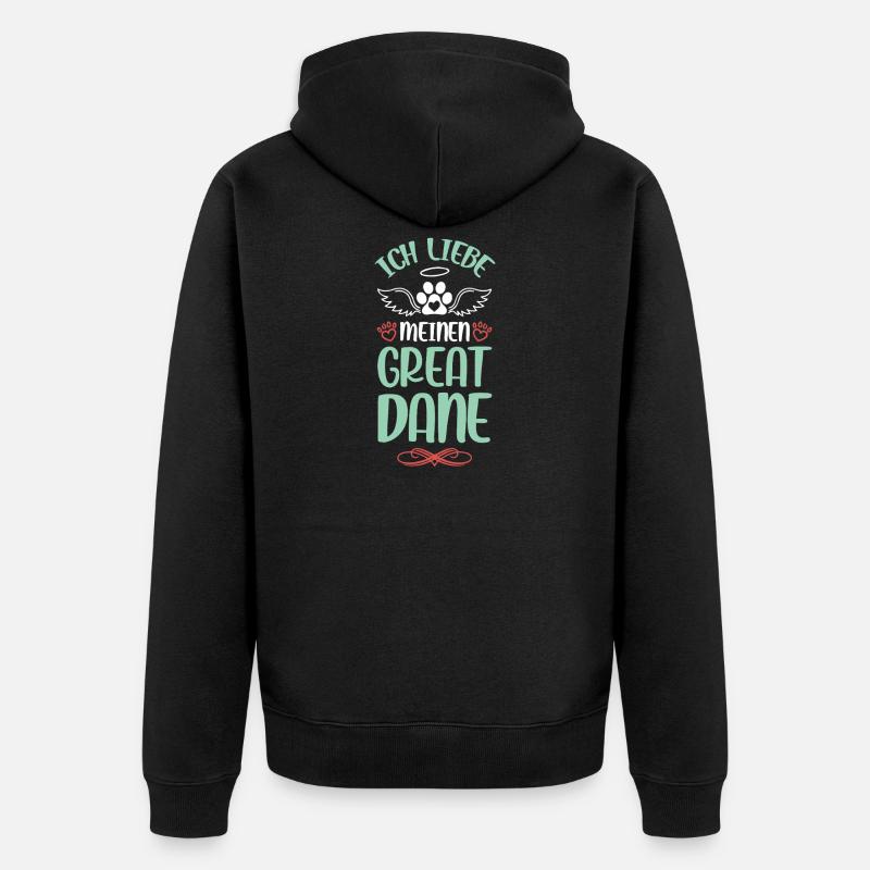 J’adore mon Dogue allemand - Veste à capuche bio Premium Unisexe - noir
