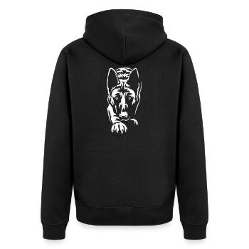 Malinois « Édition Noire » - Veste à capuche bio Premium Unisexe - noir - Dos - Nico (187cm)