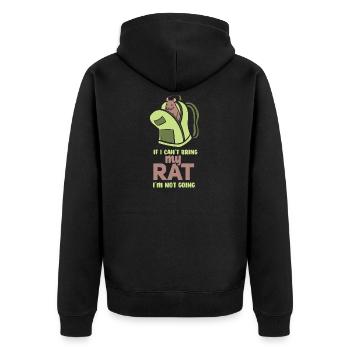 Ratte Hausratte Rattenbesitzer Rattenliebhaber - Unisex Premium Bio Zip Hoodie - Schwarz - Hinten - Nico (187cm)
