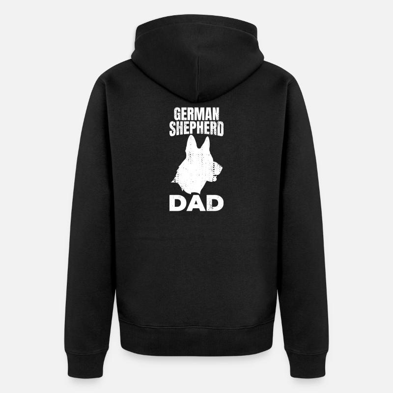 German Shepherd Dad - Unisex Premium Bio Zip Hoodie - Schwarz