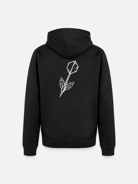 Dartpfeil mit Flügel - Unisex Premium Bio Zip Hoodie - Schwarz