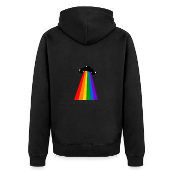 ARC-EN-CIEL OVNI - Veste à capuche bio Premium Unisexe - noir - Dos - Nico (187cm)