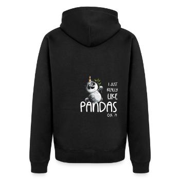 J’aime juste beaucoup Pandas Panda Spruch - Veste à capuche bio Premium Unisexe - noir - Dos - Nico (187cm)