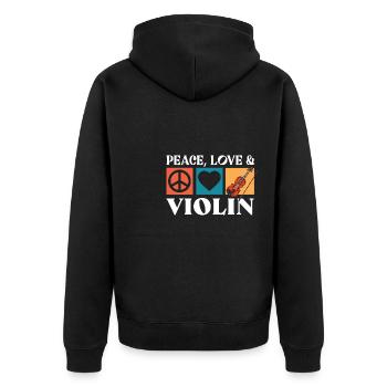 Violinist Violine Instrument Musik Geiger - Unisex Premium Bio Zip Hoodie - Schwarz - Hinten - Nico (187cm)