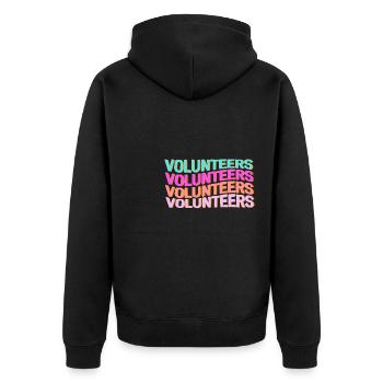 Volunteers Freiwillige Feuerwehr Helfer Retter - Unisex Premium Bio Zip Hoodie - Schwarz - Hinten - Nico (187cm)