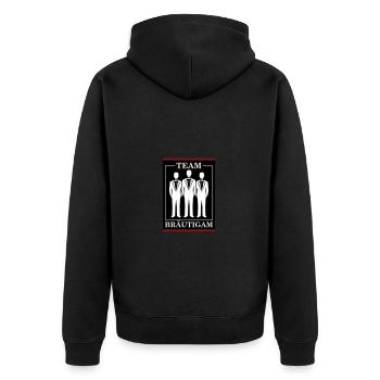Groom Team Bachelor Wedding - Unisex Premium Organic Zip Hoodie - black - Back - Nico (187cm)