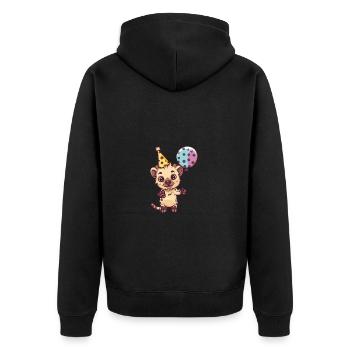 Bande dessinée d’anniversaire de hyène - Veste à capuche bio Premium Unisexe - noir - Dos - Nico (187cm)