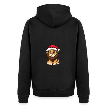 Lion Noël Mignon - Veste à capuche bio Premium Unisexe - noir - Dos - Nico (187cm)