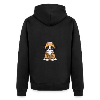 Border Collie Chien Élégant - Veste à capuche bio Premium Unisexe - noir - Dos - Nico (187cm)