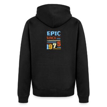 1975 - Unisex Premium Organic Zip Hoodie - black - Back - Nico (187cm)